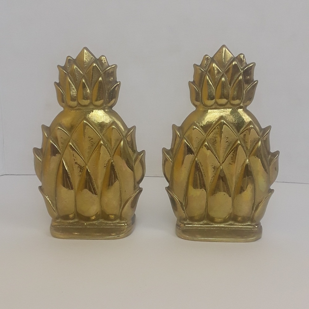 Gold Pineapple Book Ends